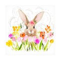Trademark Fine Art Jennifer Paxton Parker 'April Flowers & Bunny I' Canvas Art, 35x35 WAG18003-C3535GG